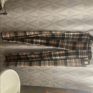 Zara Men's Checkered Pants - Brown and Black